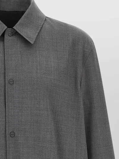 Herno Reversible Flight Line Jacket Long Cut In Gray