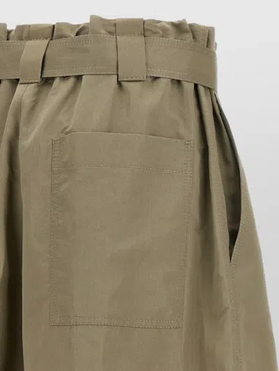 Brunello Cucinelli Pleated Bermuda Shorts Belted Waist Pockets In Green