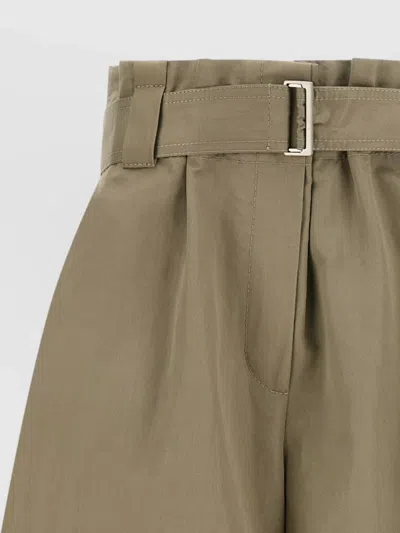 Brunello Cucinelli Pleated Bermuda Shorts Belted Waist Pockets In Green
