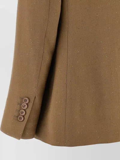 Herno Sequin Tailored Blazer Jacket Back Vent In Brown