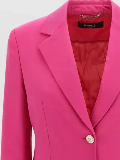 Versace Underwater Barocco Single Breasted Blazer Jacket In Pink