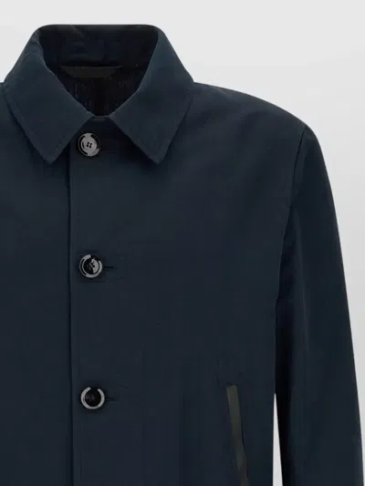 Brioni Desert Collared Jacket Front Pockets In Blue