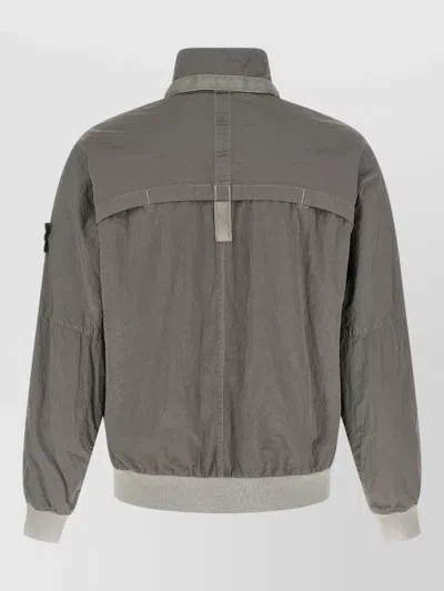 Stone Island Grey Solid Logo Jacket In Gray