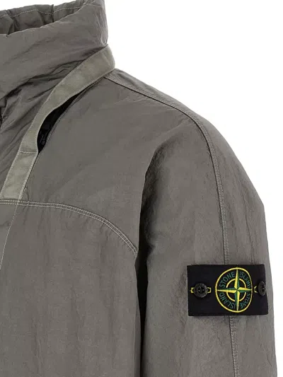 Stone Island Grey Solid Logo Jacket In Gray