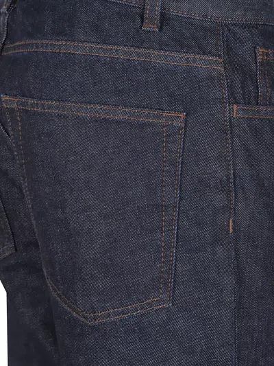 The Row Carlyl Jeans Contrast Stitching Belt Loops Pockets In Blue