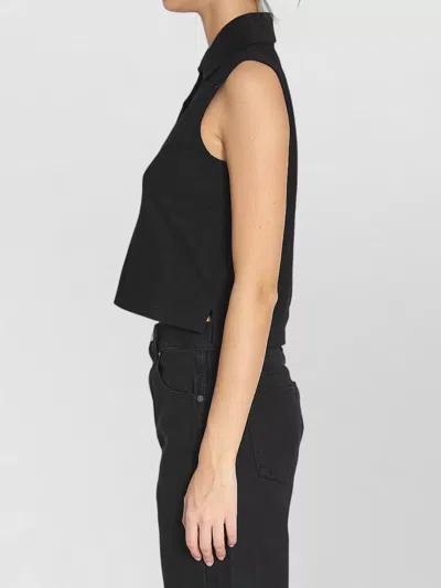 Saint Laurent Cassandre Polo Shirt In Cotton Piqu In Black
