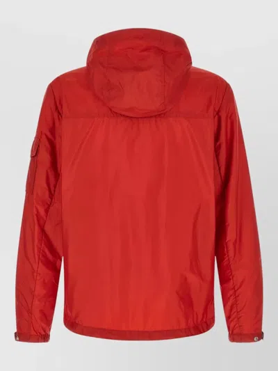Moncler Red Solid Hood Jacket In Red