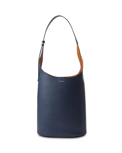 Veronica Beard Large Loop Leather Shoulder Bag In Blue