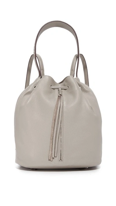 Elizabeth And James Finley Sling Leather Bucket Backpack In Dove Grey