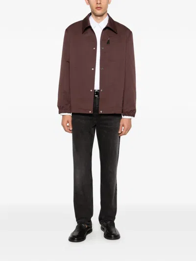 Jil Sander Press-stud Jacket In Brown