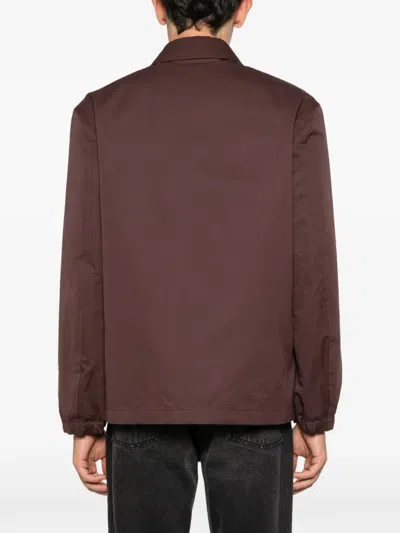 Jil Sander Press-stud Jacket In Brown