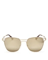 PRADA Mirrored Square Sunglasses, 56mm,2412586PALEGOLD/GOLDMIRROR