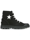 Givenchy Olympus Cotton Canvas Lace-up Boots In Black