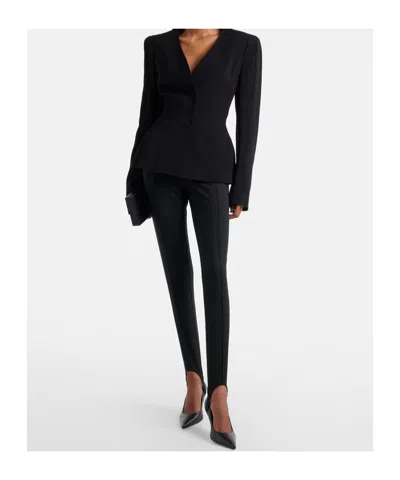 Mugler Wool-blend Stirrup Leggings In Multi