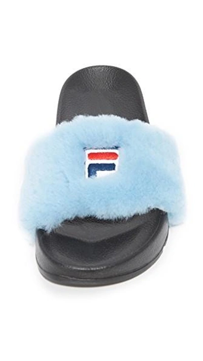 Shop Baja East X Fila Slides In Malibu Blue