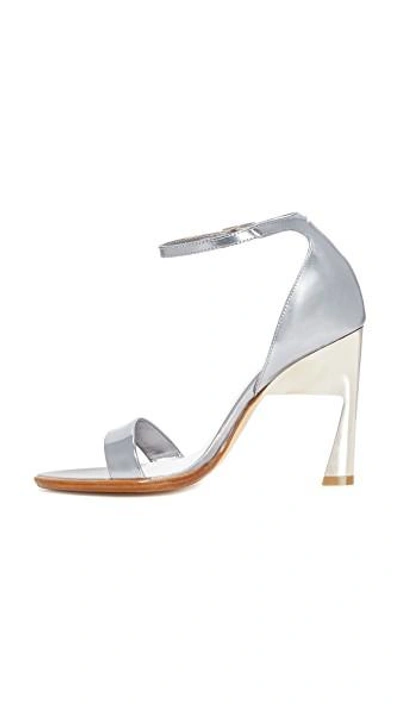 Shop Maison Margiela Sandals With Ankle Strap In Silver