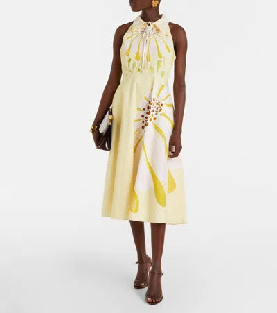 Dorothee Schumacher Floral Power Floral Cotton-blend Midi Dress In Neutral