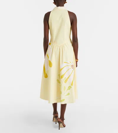Dorothee Schumacher Floral Power Floral Cotton-blend Midi Dress In Neutral