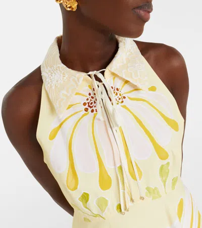 Dorothee Schumacher Floral Power Floral Cotton-blend Midi Dress In Neutral