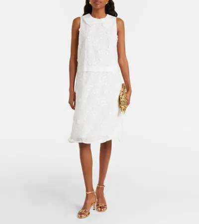 Dorothee Schumacher Mini Light Volumes Floral-embroidered Sleeveless Dress In White