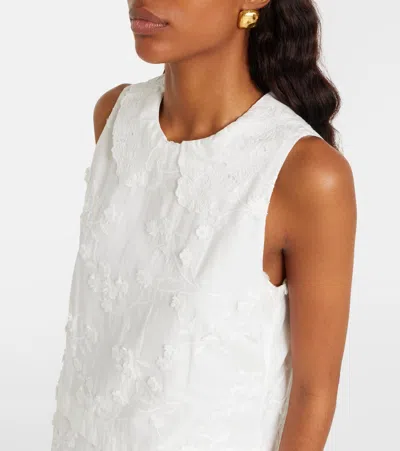Dorothee Schumacher Mini Light Volumes Floral-embroidered Sleeveless Dress In White
