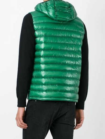 Shop Herno Zipped Hooded Gilet In Green