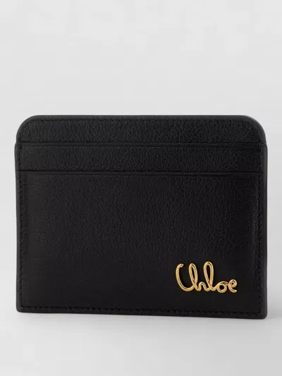 Chloé Leather Card Holder Compact Design Accessory
