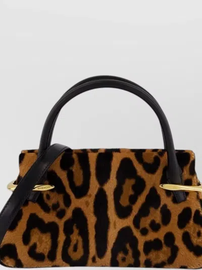 Givenchy Pinch Mini Embellished Leopard-print Calf-hair Shoulder Bag In Multi