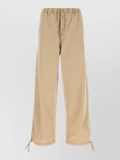 Ferragamo Cotton Blend Trousers Back And Side Pockets In Nude