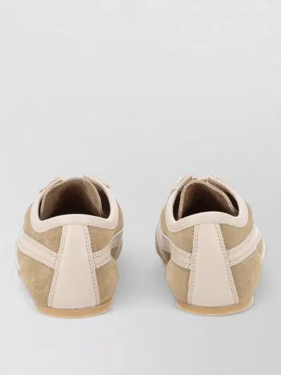 Dries Van Noten Women Beige Low-top Sneakers With Two-tone Lace-up In Suede Woman In Neutral