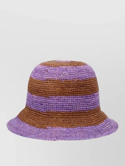 Paul Smith Woven Texture Hat Striped Pattern Design In Multi