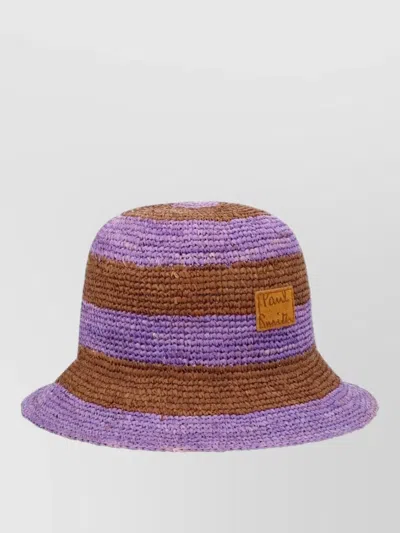 Paul Smith Woven Texture Hat Striped Pattern Design In Multi