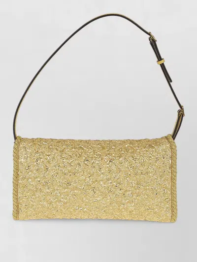 Valentino Garavani Mini Structured Handbag With Signature Detailing In Gold