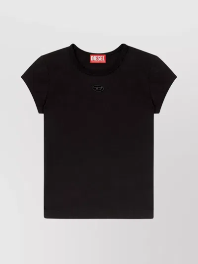 Diesel Women Black Stretch Jersey Logo T-angie-od T-shirt In Black