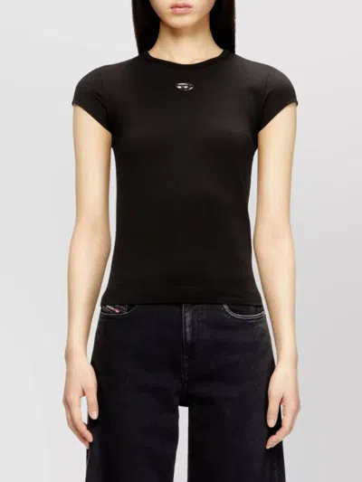 Diesel Women Black Stretch Jersey Logo T-angie-od T-shirt In Black