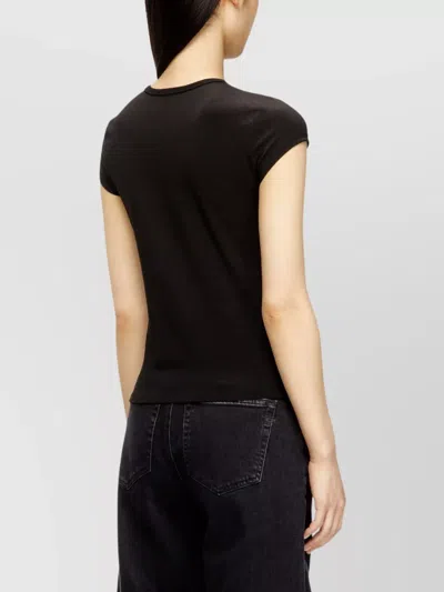 Diesel Women Black Stretch Jersey Logo T-angie-od T-shirt In Black