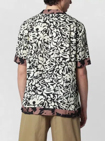 Dries Van Noten Short-sleeve Abstract Pattern Shirt With Camp Collar In Multi