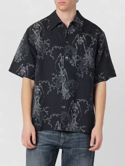 Our Legacy Mens Death Paisley Print Graphic-print Short-sleeve Cotton And Linen Shirt In Multi