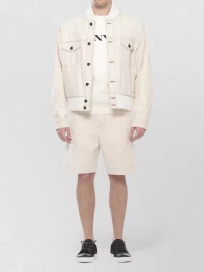Lanvin Button-up Bomber Jacket In Neutral