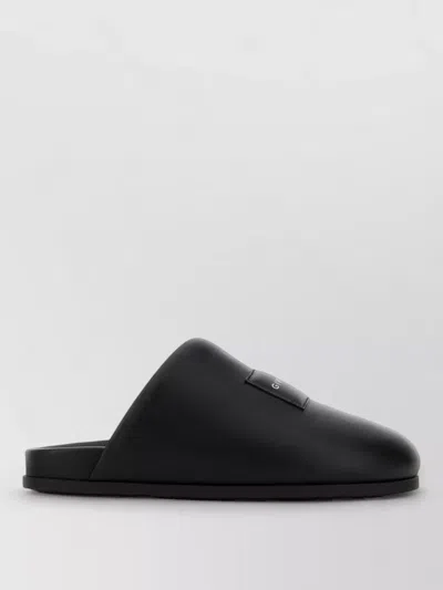 Givenchy Leather Slippers Featuring Flat Sole Design In Black
