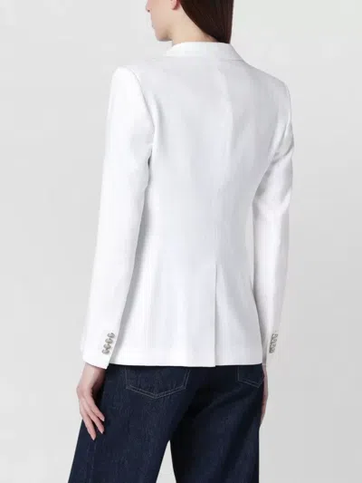 Tagliatore Tailored Jacket Notched Lapels Structured Shoulders In White