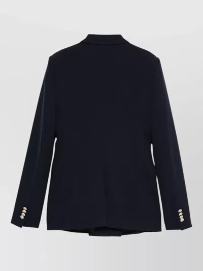 Tagliatore Double Breasted Jacket Front Pockets Notch Lapels In Blue