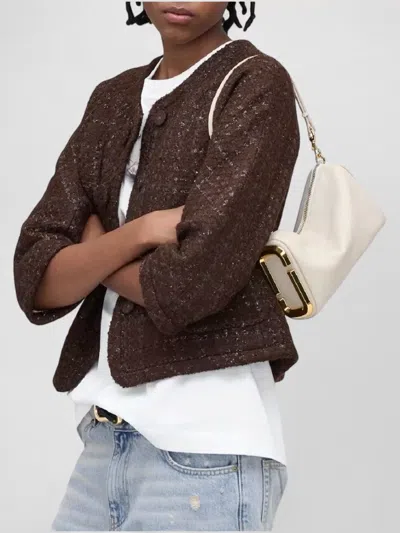 Marc Jacobs Leather Shoulder Bag Adjustable Detachable Strap In Neutral