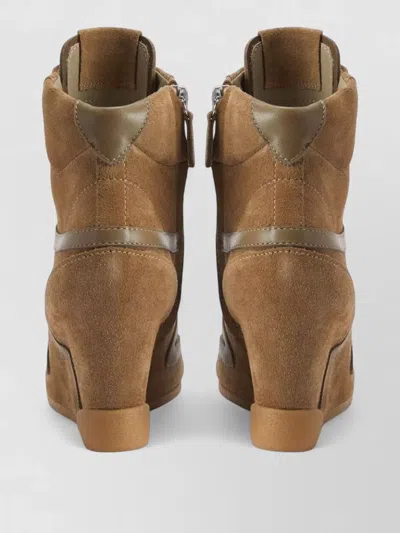 Giuseppe Zanotti Suede Sneakers Boots Wedge Heel Design In Brown