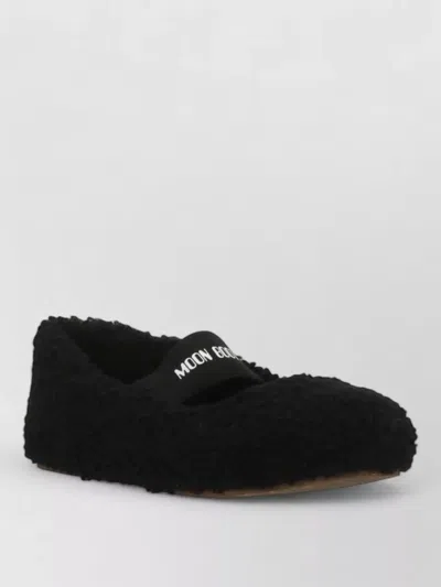 Moon Boot Mb Shearling Ballet Flats In Black Shearling