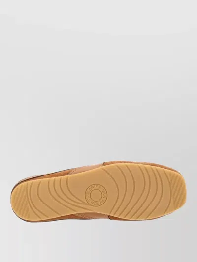 Dries Van Noten Suede Mules Rubber Sole Stitch Detailing In Brown
