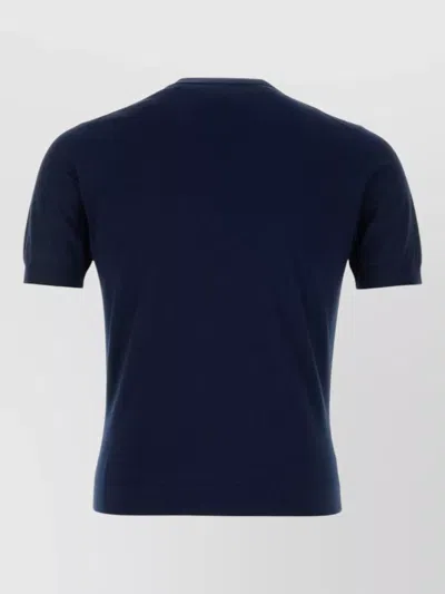 Prada Navy Blue Logo Sweaters In Blue