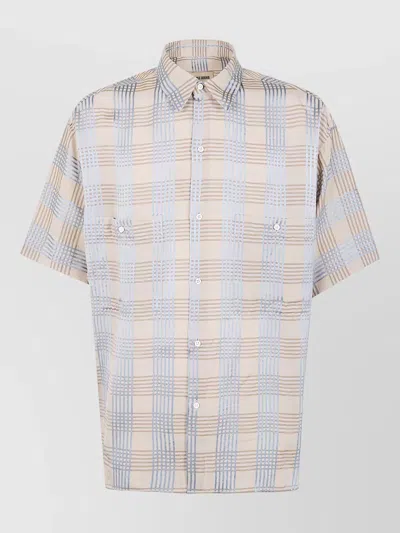 Uma Wang Teorya Gorlitz Check Short Sleeve Shirt In Multi