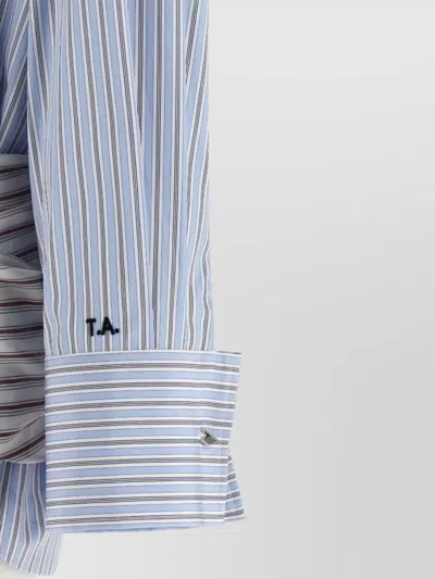 Attico Striped Cotton Shirt Dress In Blue