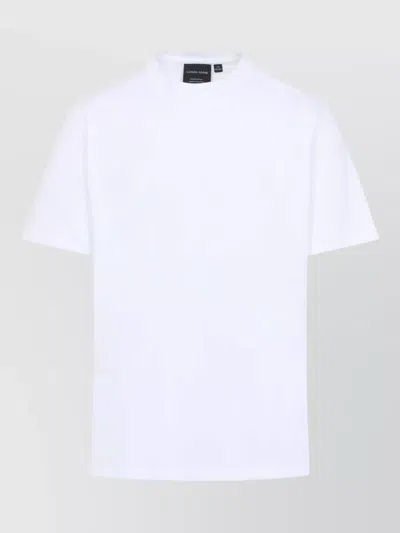 Canada Goose Short Sleeve Crew Neck T-shirt With Rib-knit In White